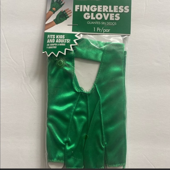 Adult Fingerless Gloves Cosplay Halloween Green - Picture 3 of 3